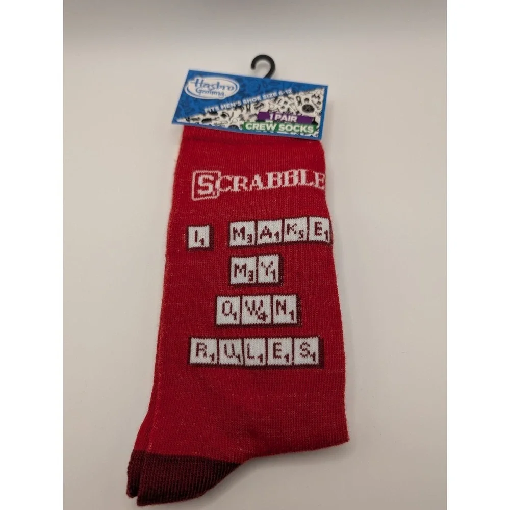 Odd Sox Scrabble Tile Rules Crazy Funny Novelty Crew Socks Men's Size 6-12 NWT